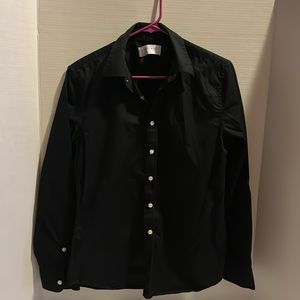 Everlane Womens The Silky Cotton Relaxed Shirt  Black  Size Petite Small